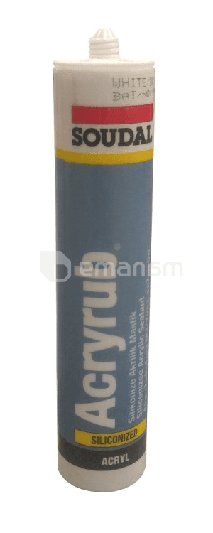 ჰერმეტიკი სილიკონი აკრილის Soudal Acryrub Silikionized 500 გ თეთრი