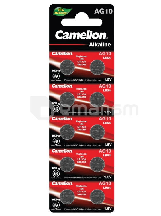 ელემენტი Camelion AG10-BP10 Alkaline LR54 10 ც