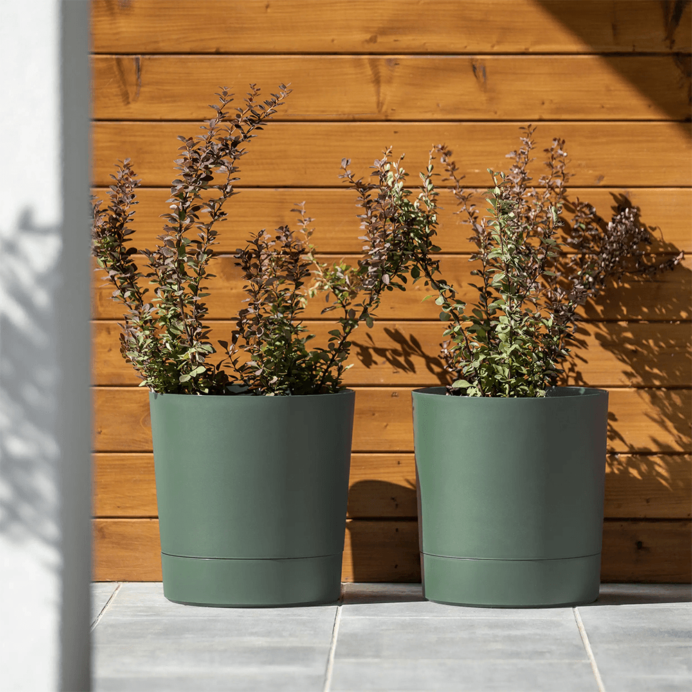 ქოთანი ყვავილის Lamela AURA 280 recycled planter with stand - grey-green 13L
