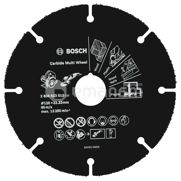 სახერხი დისკი ხისთვის Bosch 2608623013 125x1x22.23 მმ