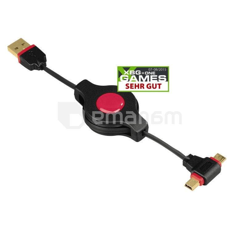 კაბელი Mini/Micro USB 2.0 , 0.75მ შავი 54515
