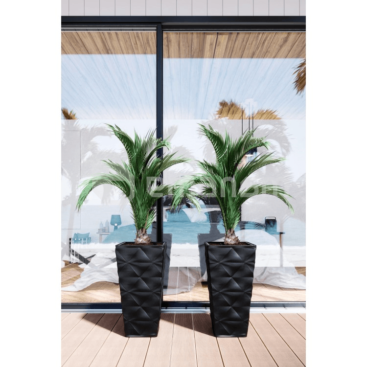 ქოთანი ყვავავილის FORM PLASTIC Diva Slim square 40 მუქი შავი  4680-084