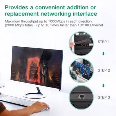 ქსელის ადაპტერი UGREEN US230 (30771) Gigabit 10/100/1000Mbps PCI Express Network Adapter