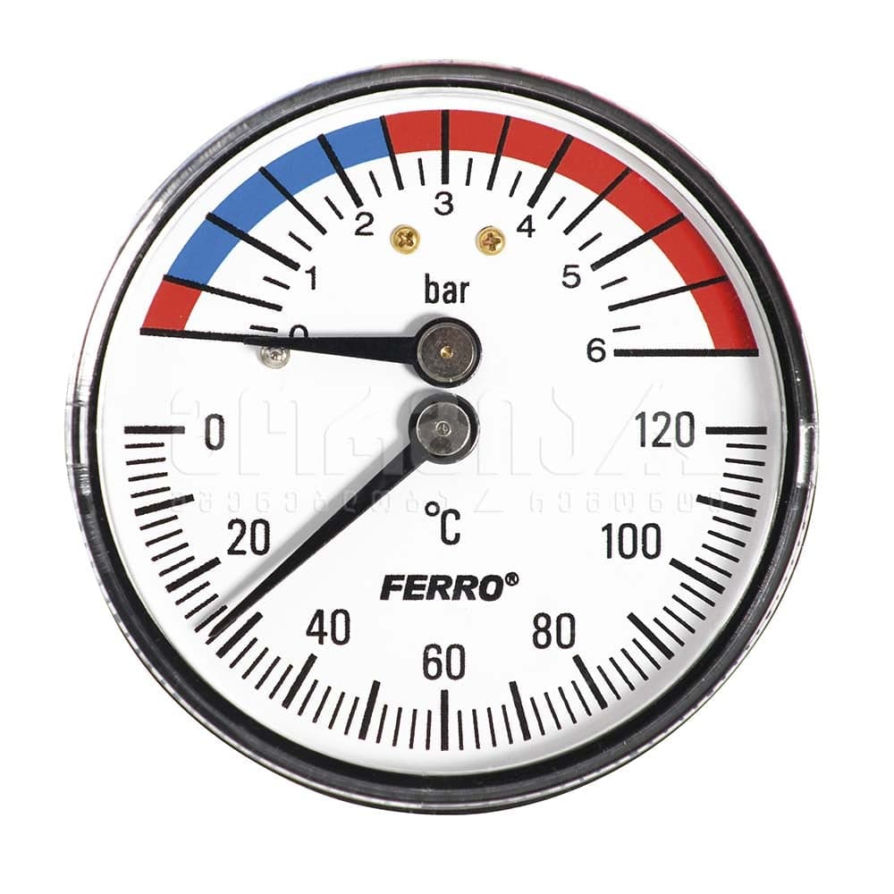 თერმომეტრი 63მმ 1/2 Axial 0-120C T63120A Ferro