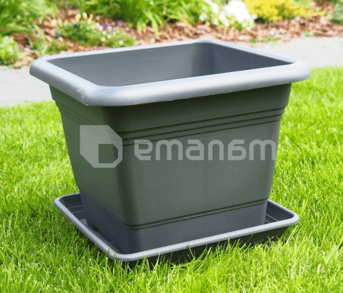 ეზოს პლასტმასის ქოთანი Scheurich 326/33 Metallic Grey