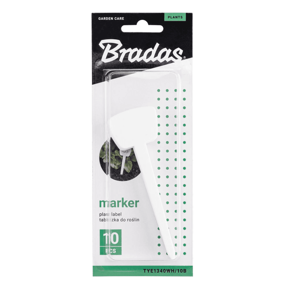 მცენარის მარკერი თეთრი Bradas 13x4 სმ 10 ც