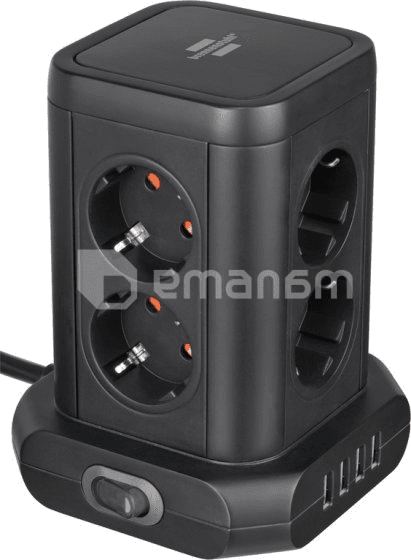 დამაგრძელებელი 8 Brennenstuhl 2მ 4 USB შავი