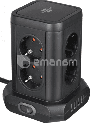 დამაგრძელებელი 8 Brennenstuhl 2მ 4 USB შავი