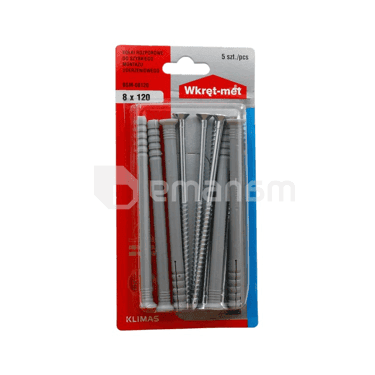 დიუბელი სჭვალით Wkret-met BSM-08120 8x120 მმ 5 ც