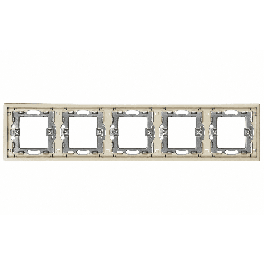 ჩარჩო ჩამრთველისა და როზეტისთვის DOMINO LS-70/90-050 5 ადგილიანი ოქროსფერი 36.5x8 სმ