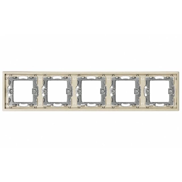 ჩარჩო ჩამრთველისა და როზეტისთვის DOMINO LS-70/90-050 5 ადგილიანი ოქროსფერი 36.5x8 სმ