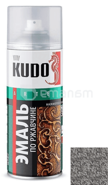 ემალი ჟანგზე წასასმელი ჩაქუჩის ეფექტით Kudo KU-3001 ვერცხლისფერი