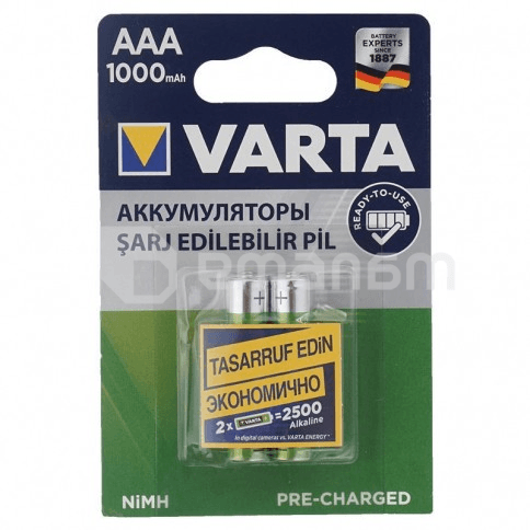 აკუმულატორი Varta AAA 1000mAh NiMH 2 ც