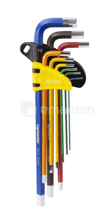 ნაკრები ექვსწახნაგა გასაღების Topmaster (Automoti  Нex CR-V (9 ც.) 1.5-10mm 2nd Generation Color TMP