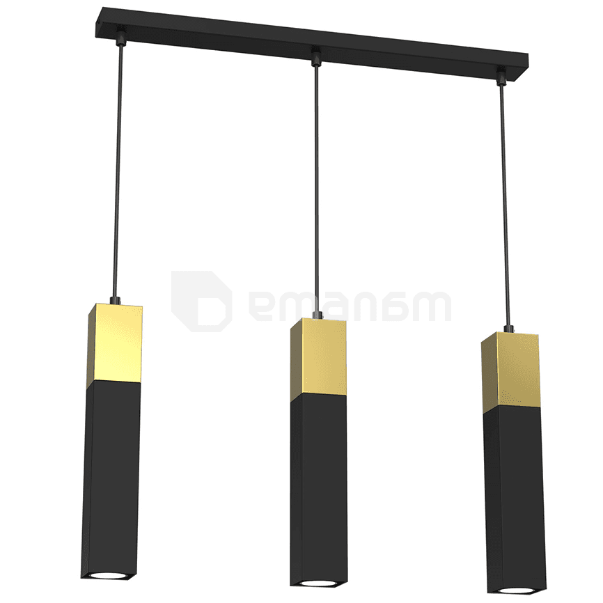 საკიდი Luminex 4139 Tulum gold 3 GU10 8W შავი ოქროსფერი