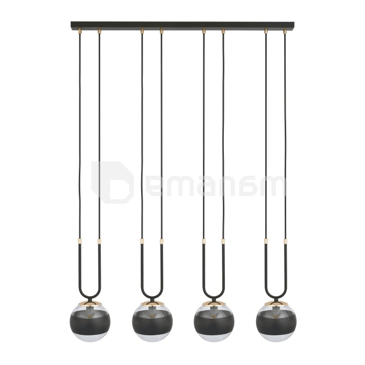 საკიდელი EMIBIG GLAM 4 E14 4x MAX 40W BLACK STRIPE