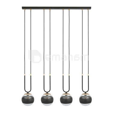 საკიდელი EMIBIG GLAM 4 E14 4x MAX 40W BLACK STRIPE