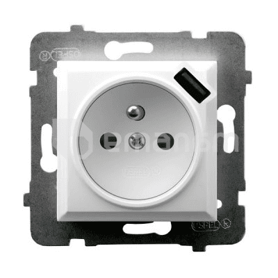 როზეტი OSPEL 1 16A USB დამიწებით