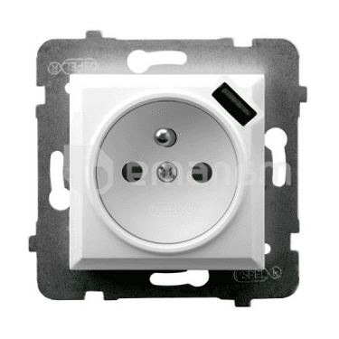 როზეტი OSPEL 1 16A USB დამიწებით