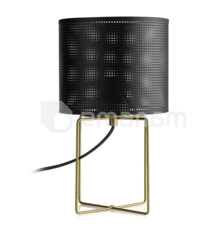 მაგიდის სანათი Luminex Loft h150 ლითონი ოქროსფერი Ø180 შავი 5292