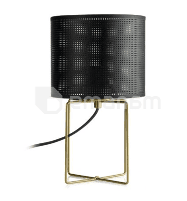 მაგიდის სანათი Luminex Loft h150 ლითონი ოქროსფერი Ø180 შავი 5292