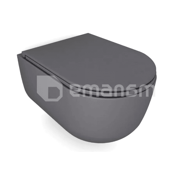 დასაკიდი უნიტაზი თავსაფრით GALASSIA Dream Matt grey 52x36 სმ