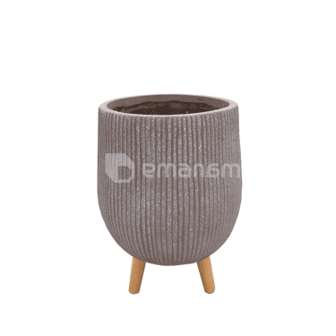 ქოთანი კერამიკული Nuovo pot on stand taupe h33xd22 სმ