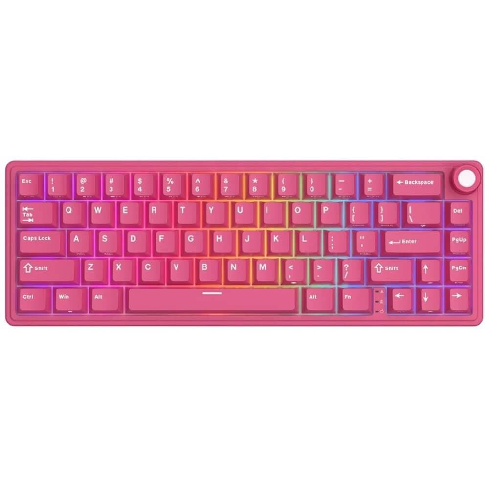 კლავიატურა Royal Kludge RKR65-BR-XH RGB Mechanical Keyboard, Cream Switch, Hot Swappable, Wired, USB, Berry Red
