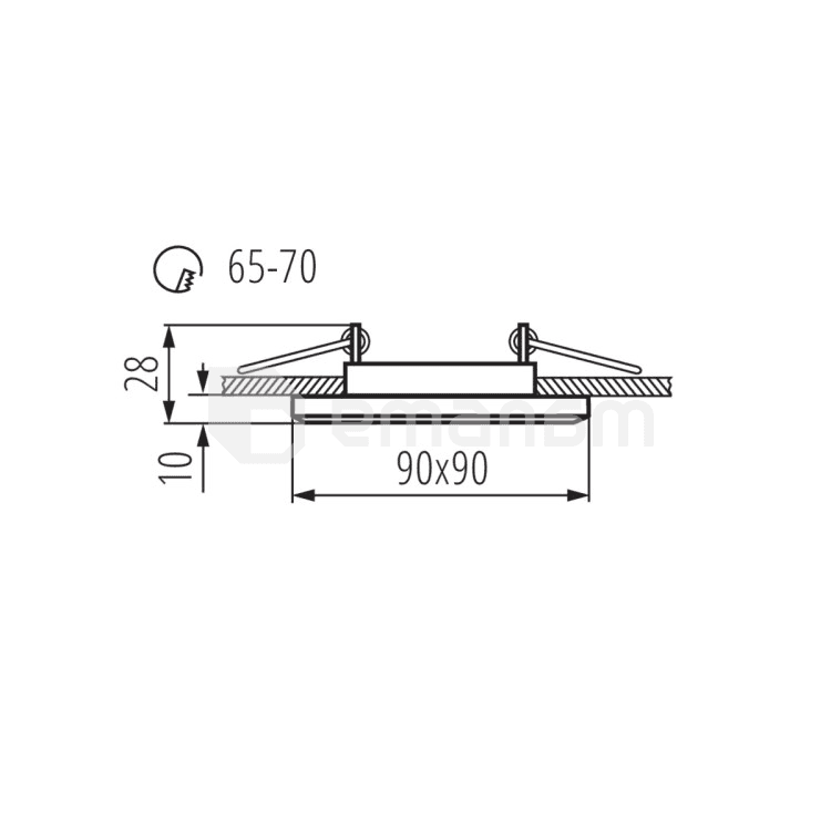 სანათი წერტილოვანი KANLUX MORTA GX5.3 CT-DSL50-B 18510