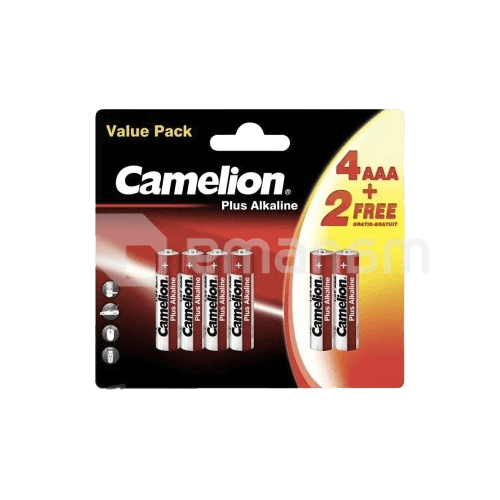 ელემენტი  Camelion Plus Alkaline AAA 4+2 შეკრა LR03-BP