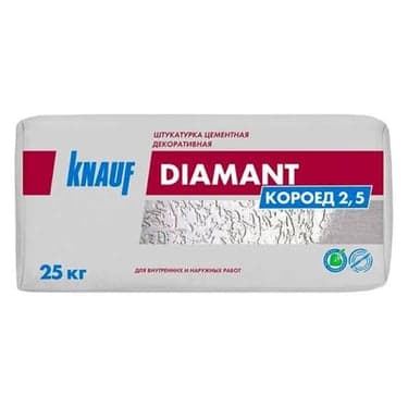 კირ-ცემენტის დეკორატიული ბათქაში ფასადებისათვის - (Diamant Koroed 2.5 ) 25 კგ