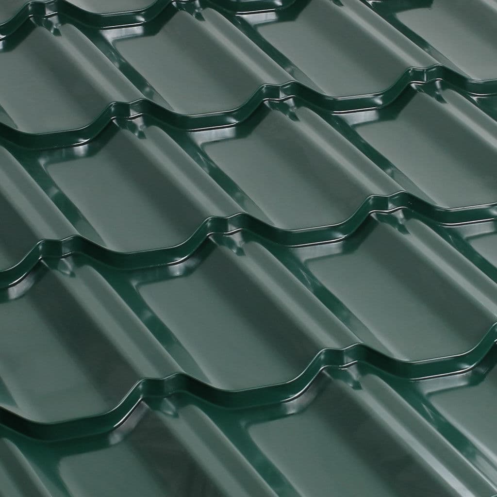 მეტალოკრამიტი ფერადი თუნუქის სახურავი 0.5X1200 პრიალა RAL6005 NOVA