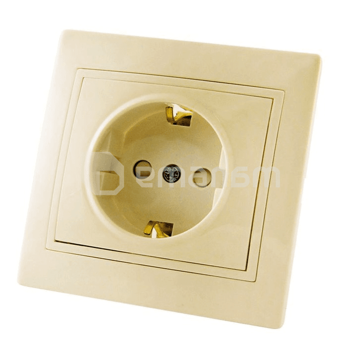 როზეტი TDM SQ1814-0116 1 დამიწებით სპილოს ძვლისფერი