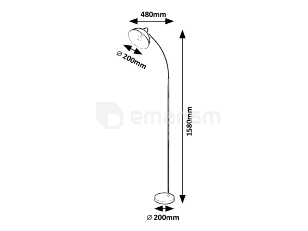 ტორშერი Rabalux DARON 1 Е27 L1580 შავი 5240