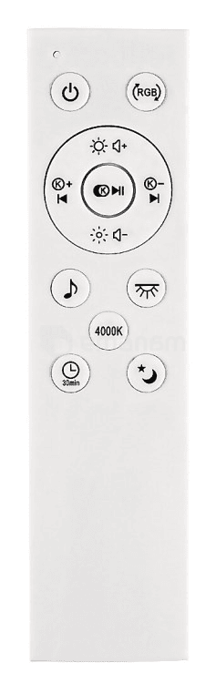 ჭერის სანათი Rabalux Nikolaus 24W 3000 6500K Ø395 H90მმ შავი თეთრი 71030