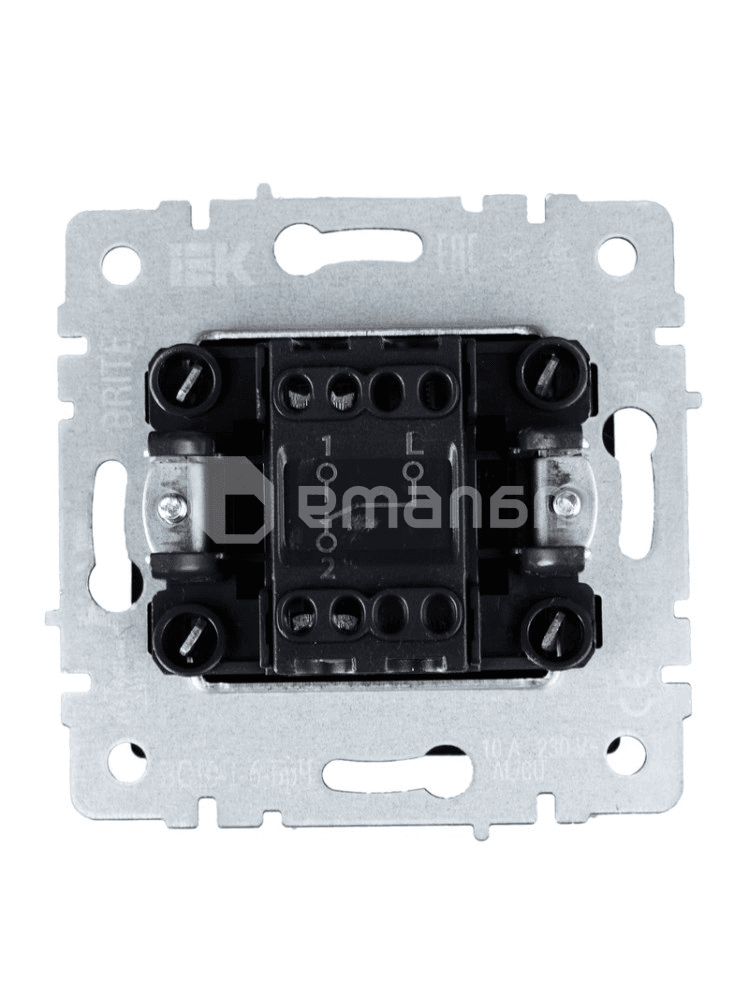 ჩამრთველი რევერსი IEK BRITE 1 10A VC10-1-6-BrB შავი
