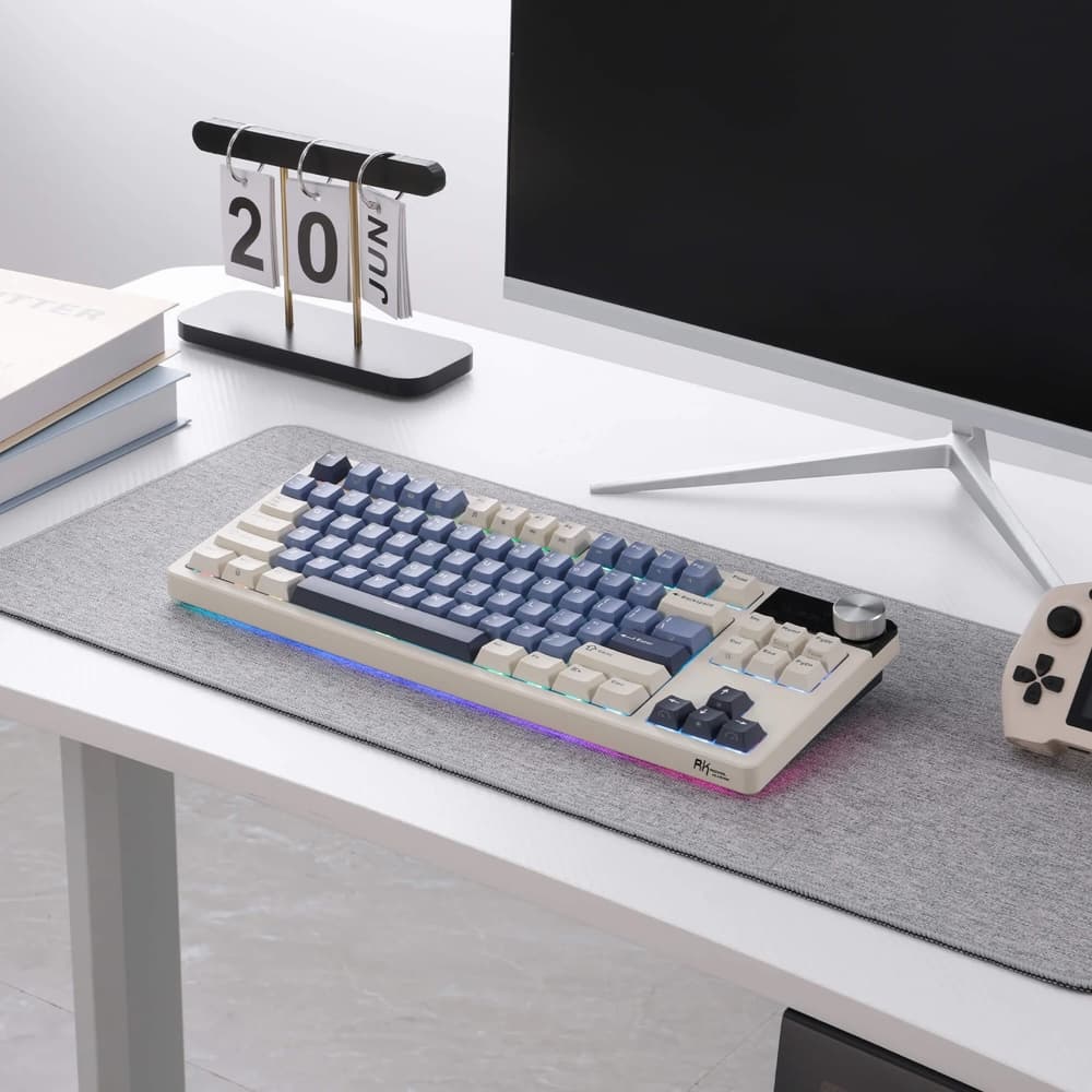 კლავიატურა Royal Kludge RK S85 RGB Mechanical Keyboard, Cloud switch, Hot Swappable, Wireless, Type-C, Bluetooth, 2.4GHz, Horizon Blue