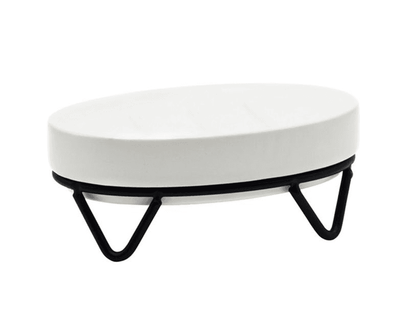 2163301 სასაპნე Soap dish Mila, white ceramics / Iron