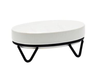 2163301 სასაპნე Soap dish Mila, white ceramics / Iron
