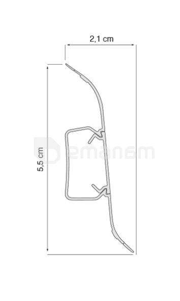 პლინტუსი VOX Profile PVC Flex მუხა შავი BF-575 2,5m