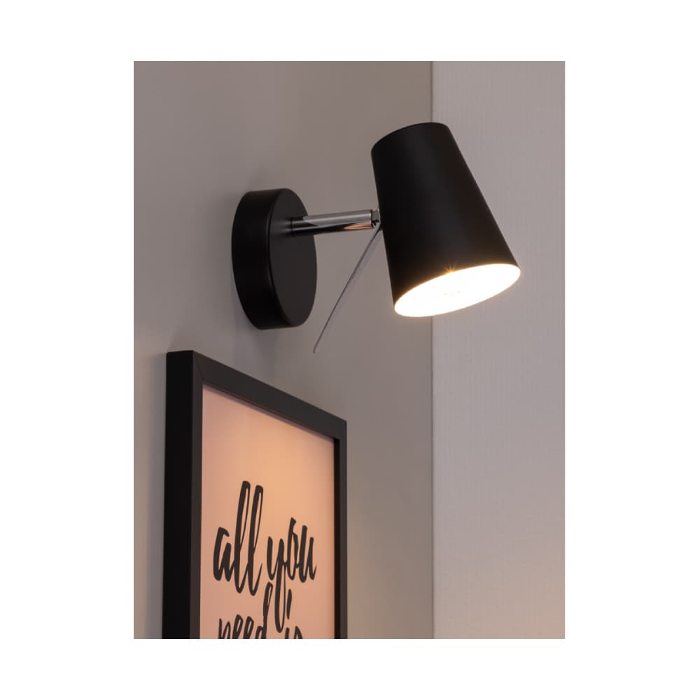 ბრა კედლის Astrid Wall Lamp 1xE14 Max.40W Black Metal