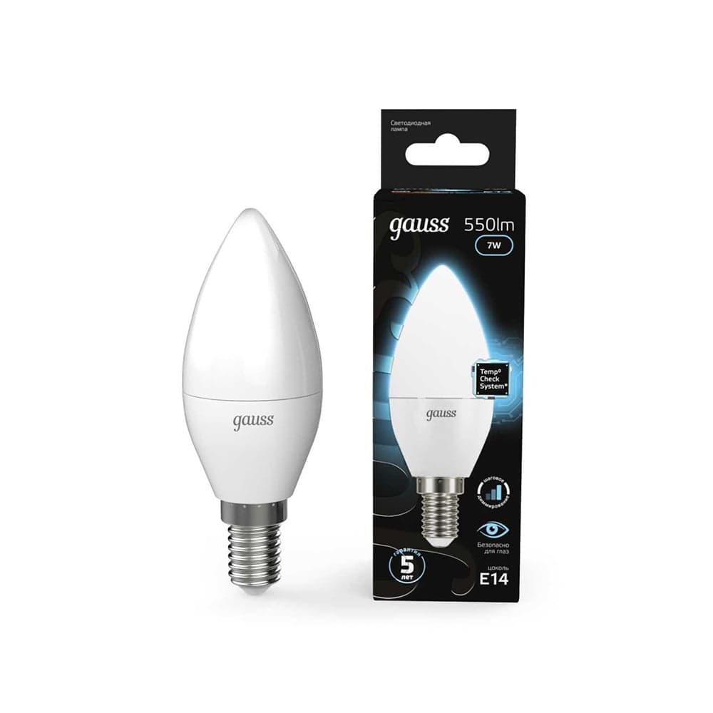 ლედ ნათურა Candle E14 6.5W 4100K gauss - 103101207