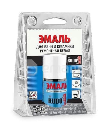 ემალი აბაზანისთვის ფუნჯით Kudo KU-7K1301 15 მლ თეთრი