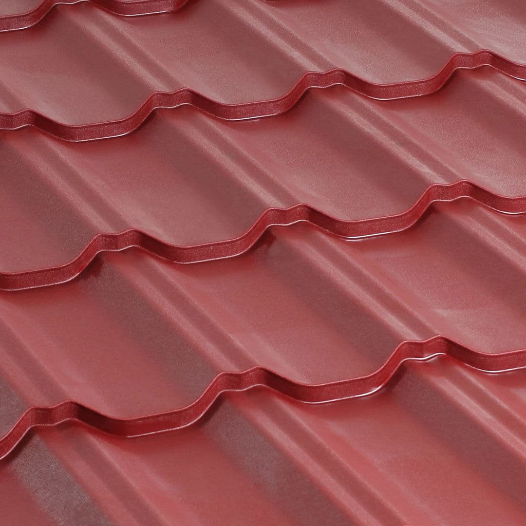 მეტალოკრამიტი ფერადი თუნუქის სახურავი 0.5X1200 ხაოიანი RAL3005 NOVA