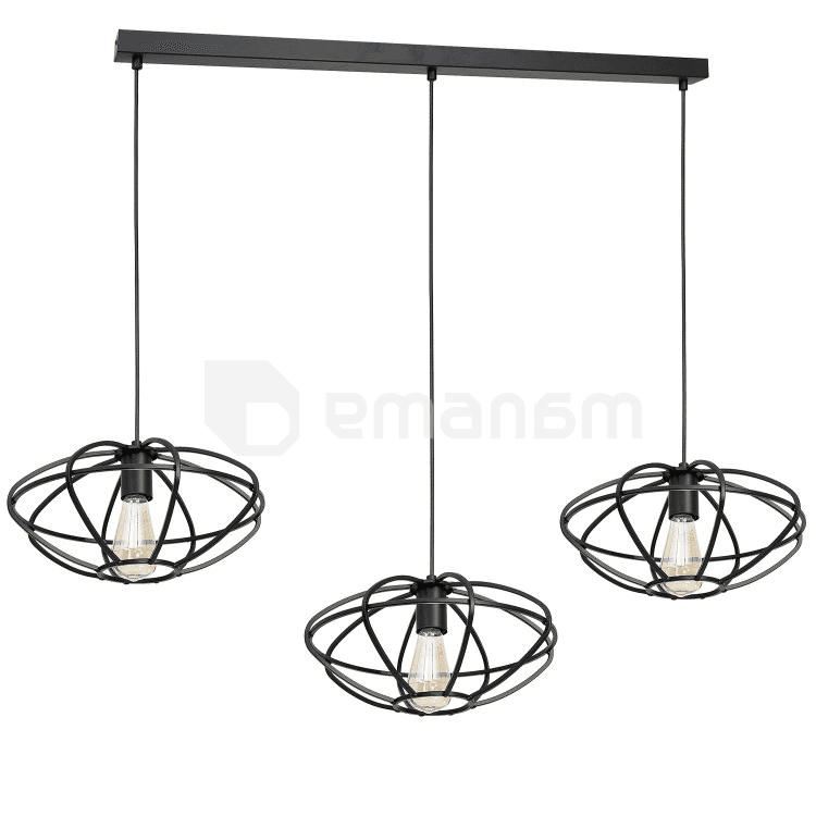 საკიდი LUMINEX Eliptica 3 E27 15W შავი