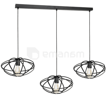 საკიდი LUMINEX Eliptica 3 E27 15W შავი