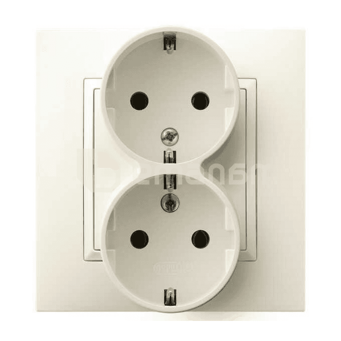 როზეტი OSPEL 2 82x88x22 დამიწებით ბეჟი