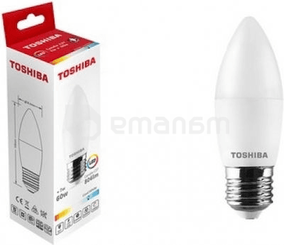 შუქდიოდური ნათურა Toshiba C37 6500K 7W E27