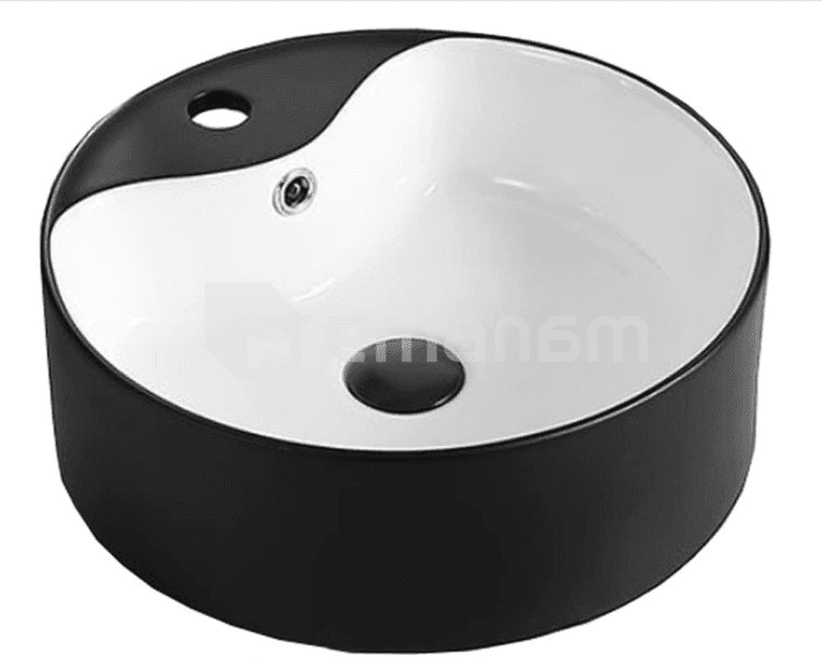 ხელსაბანი Osis Art basin დასადგამი 8002MB შავი თეთრი