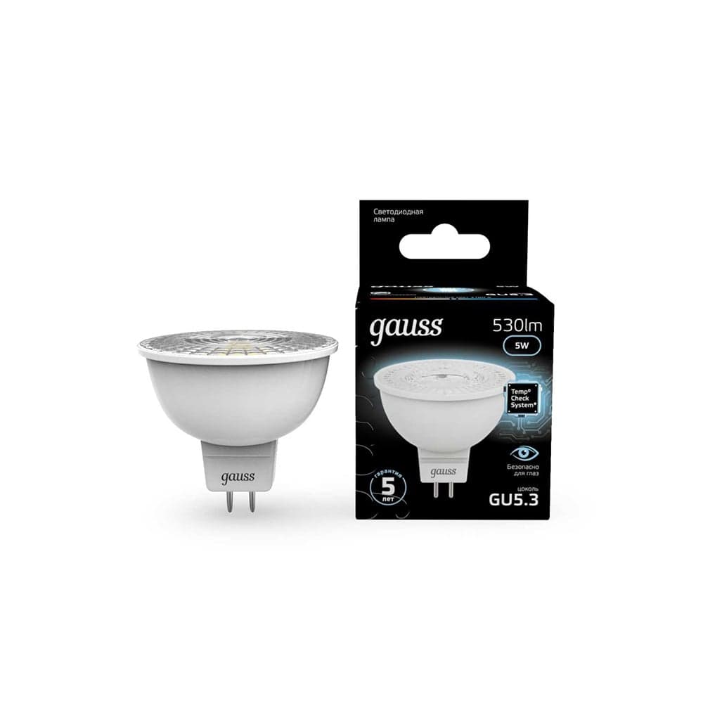 ლედ ნათურა MR16 GU5.3 5W 4100K gauss - 101505205